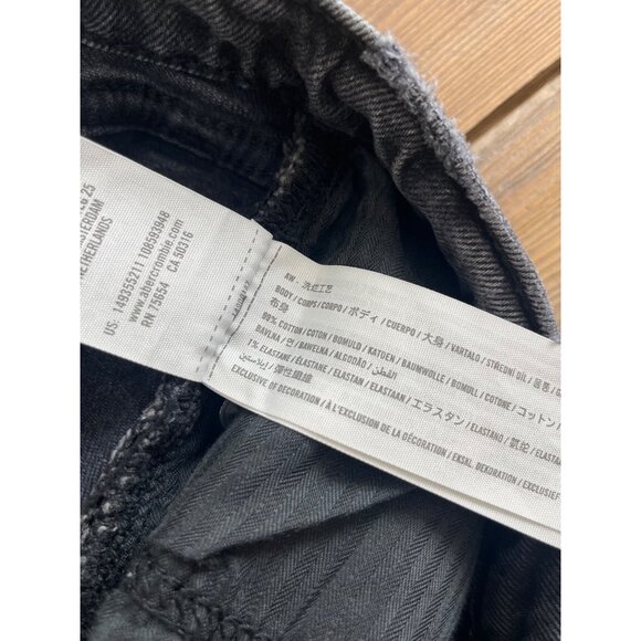 Abercrombie & Fitch The Mom Short Womens 6 Black Denim HIghrise Cut Off Festival - Picture 4 of 8
